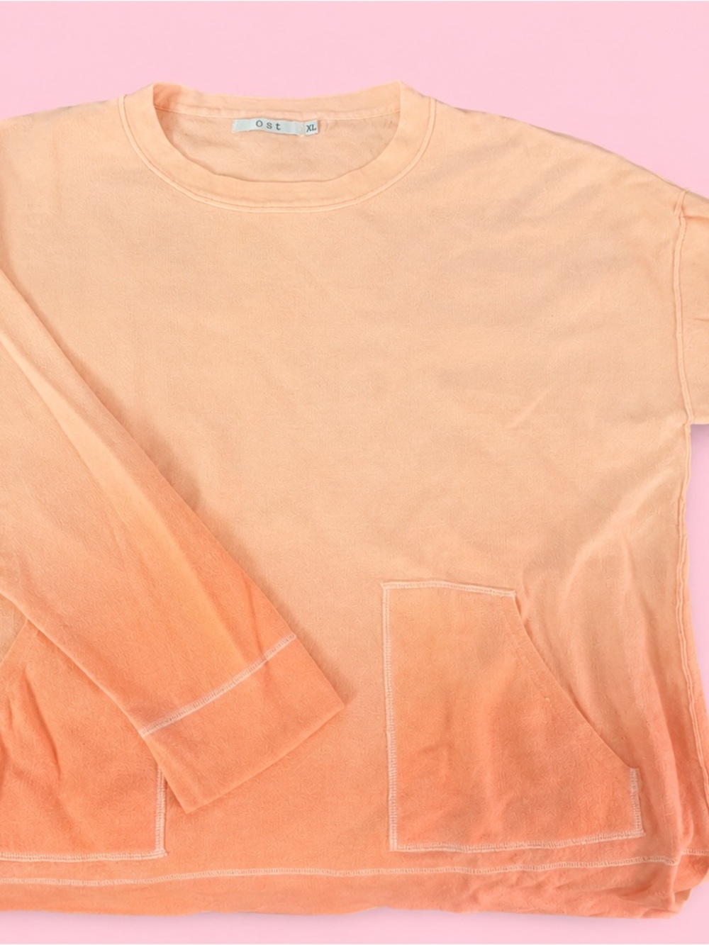 Ost Peach Ombre Pullover Sweatshirt